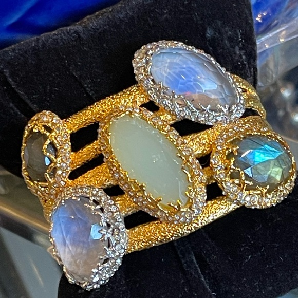 Alexis Bittar Cuff Bracelet Cerulean Jewel Box Laborite Quartz - Picture 3 of 4